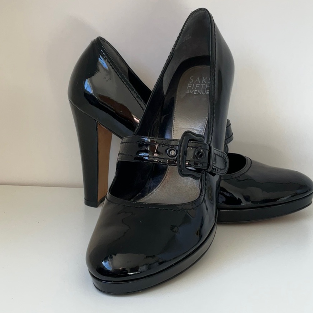 Black patent leather Mary Janes